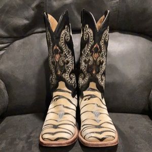 Ferrini zebra print cowboy boots